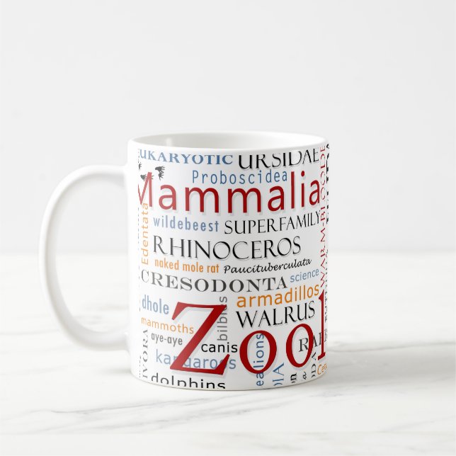 Mug Mammifères dans la typographie (Gauche)
