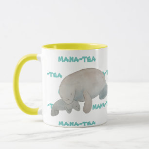 Mug Mana-tea drôle Pun Manatee