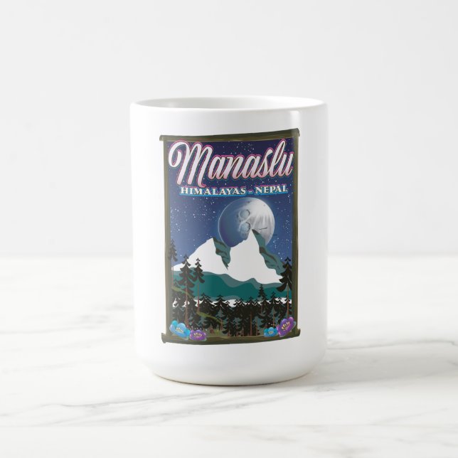 Mug Manaslu Himalayas Nepal carte de voyage affiche (Centre)