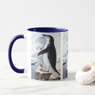 Mug Manchot à gorget, Oiseaux vintage d'Antarctique