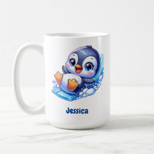 Mug Manchot adorable glissant sur la glace