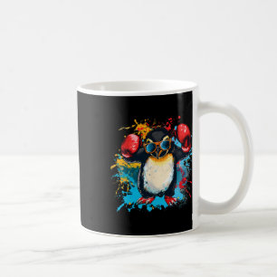 Mug Manchot boxeur avec gants de boxe Kickboxing Drôle
