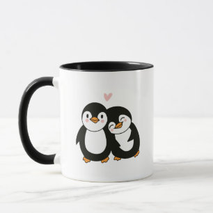 Mug Manchot d'amour - Illustration d'animal romantique