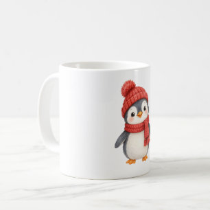 Mug Manchot dans un Chapeau Tricoté