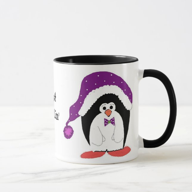Mug Manchot dans un chapeau violet (Droite)