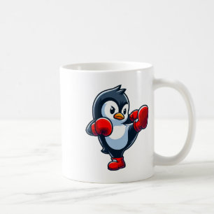 Mug Manchot de dessin animé cool combattant de boxe
