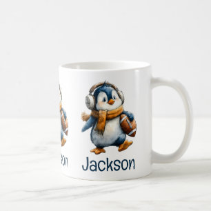 Mug Manchot de football d'hiver personnalisé pour enfa