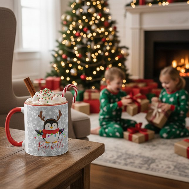 Mug Manchot de Noël personnalisé  (Créateur téléchargé)