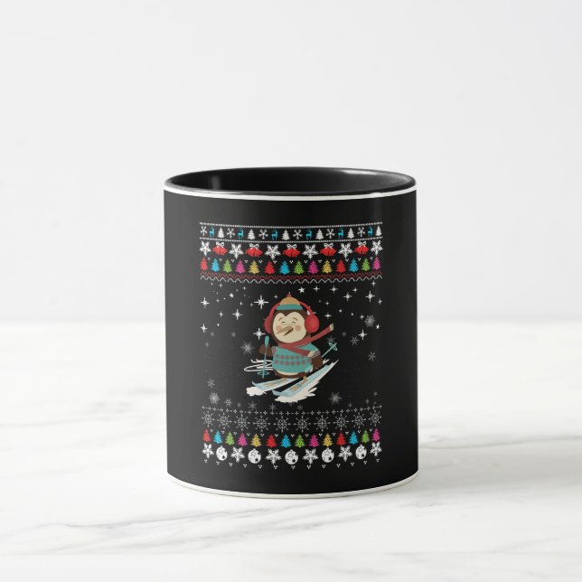 Mug Manchot de Noël qui skie (Centre)