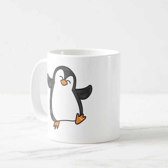 Mug manchot de vacances interemporium drôle cadeau (Devant gauche)