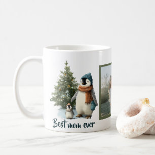 Mug Manchot d'hiver personnalisé « Meilleure maman de