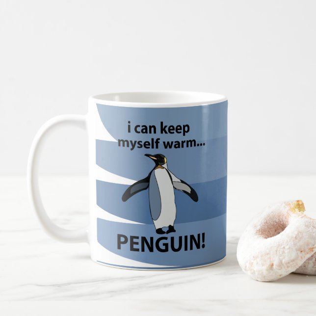 Mug Manchot Empereur Animal Drôle (Avec donut)