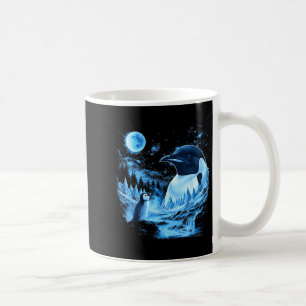 Mug Manchot hurlant à la lune vintage rétro 90
