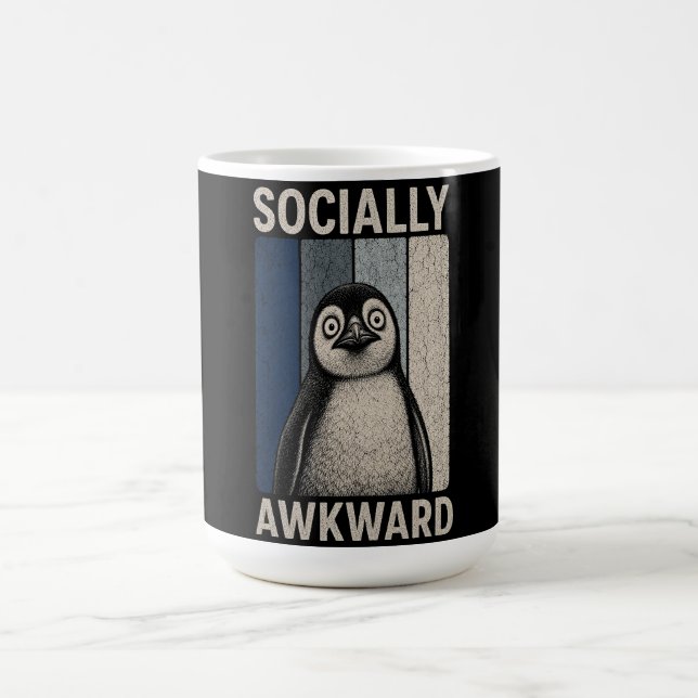 Mug Manchot maladroit drôle Humour rétro  (Centre)