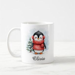 Mug Manchot Mignon avec Nom Personnalisé