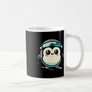 Mug Manchot mignon faisant du ski avec des lunettes hi