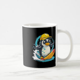 Mug Manchot mignon faisant du surf
