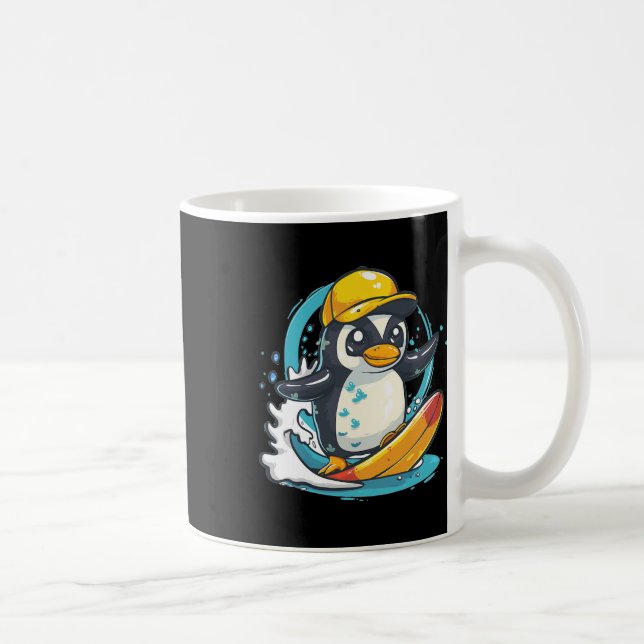 Mug Manchot mignon faisant du surf  (Droite)