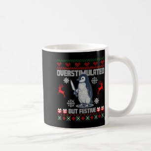 Mug Manchot sur-stimulé mais festif Noël dégueu