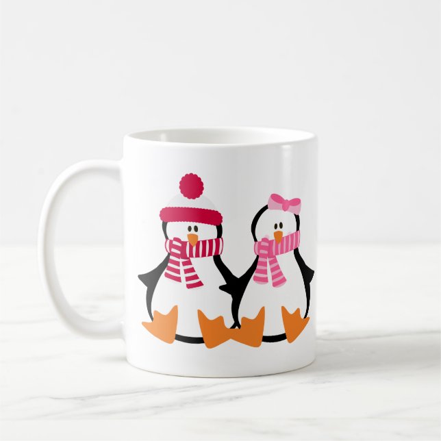 Mug Manchots de la Saint-Valentin (Gauche)
