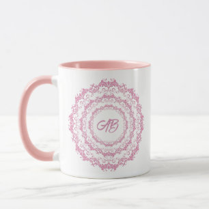 Mug Mandala à fleurs ethniques. Couronne florale