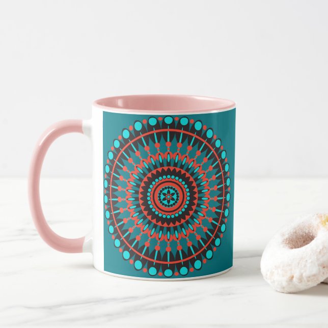 Mug Mandala amérindienne (Avec donut)