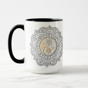 Mug Mandala argent et or