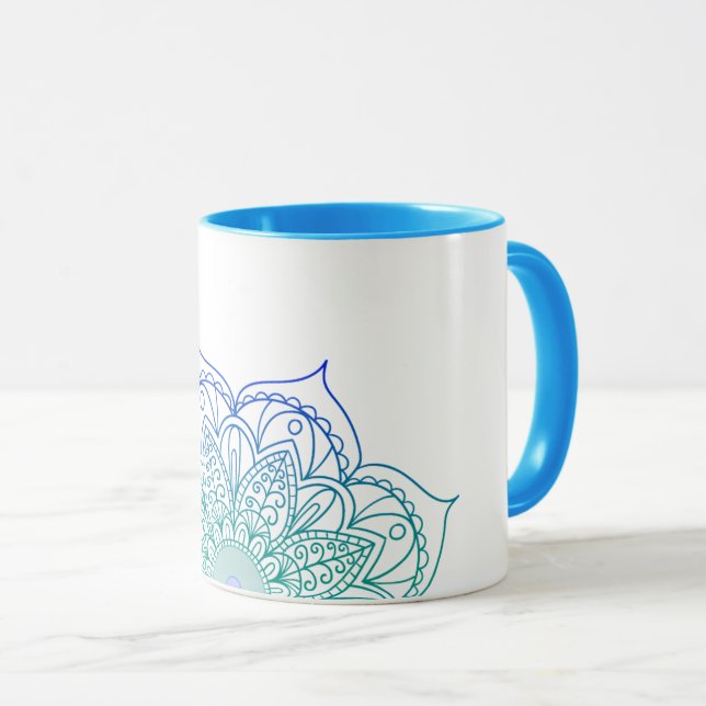 Mug Mandala bleu (Devant droit)