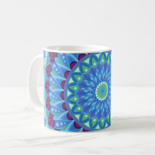 Mug Mandala Bleu Boho Céramique Rêves de Minuit