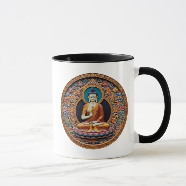 Mug Mandala Bouddha Sacré, Méditation,  Art Bouddhiste (Droite)