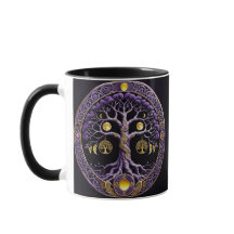 Mandala de l'Arbre de Vie violet et or