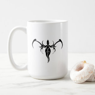 Mug Mandala d'éléphant tribal orné noir et blanc