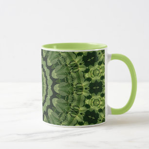 Mug Mandala des Feuilles verts