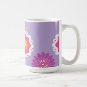 Mug mandala d'inspiration indienne en pastel rose et v