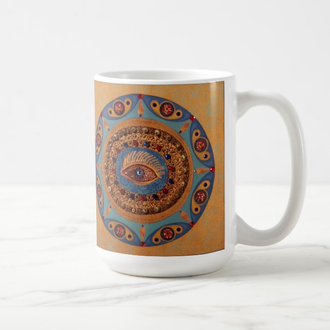 Mug Mandala d'oeil mauvais : Peinture unique (Droite)