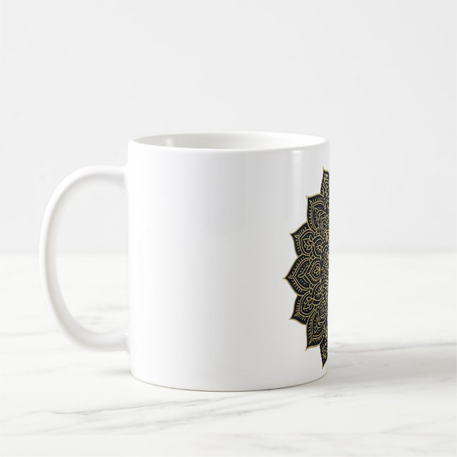 Mug Mandala d'or et de marine (Gauche)