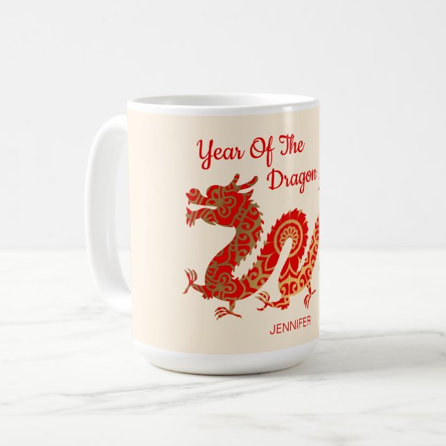 Mug Mandala Dragon 2024 - Nouvel An chinois (Devant gauche)