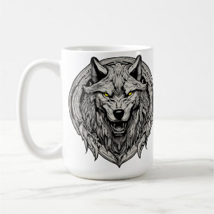 Mug Mandala du Loup Féroce : Symbole de Force