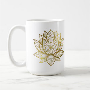 Mug Mandala élégant de lotus - Art spirituel à la lign