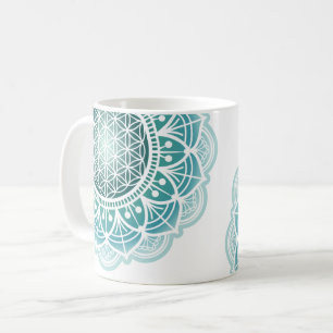 Mug Mandala - Fleur de vie - Turquoise