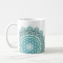 Mandala Fleur de vie turquoise spirituelle