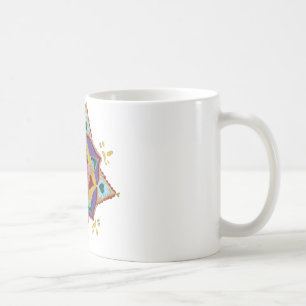 Mug Mandala floral or rose dessin blanc Musique