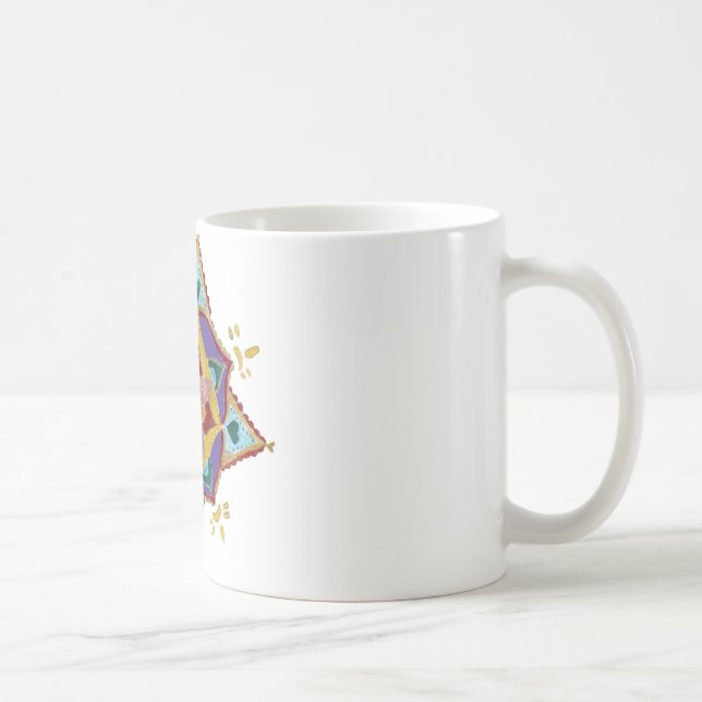 Mug Mandala floral or rose dessin blanc Musique (Droite)