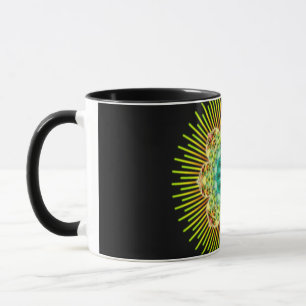Mug Mandala jaune vert noir