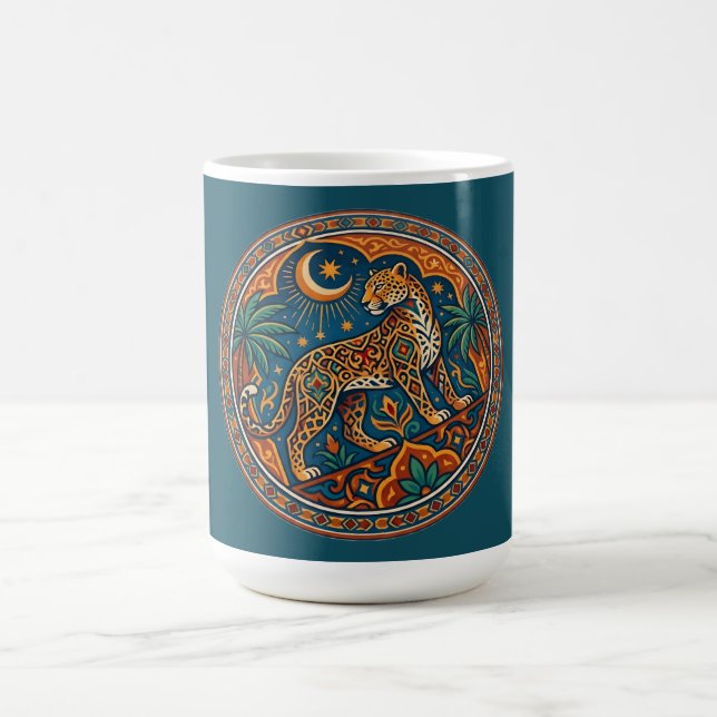 Mug Mandala léopard d'Arabie Art du désert exotique (Centre)
