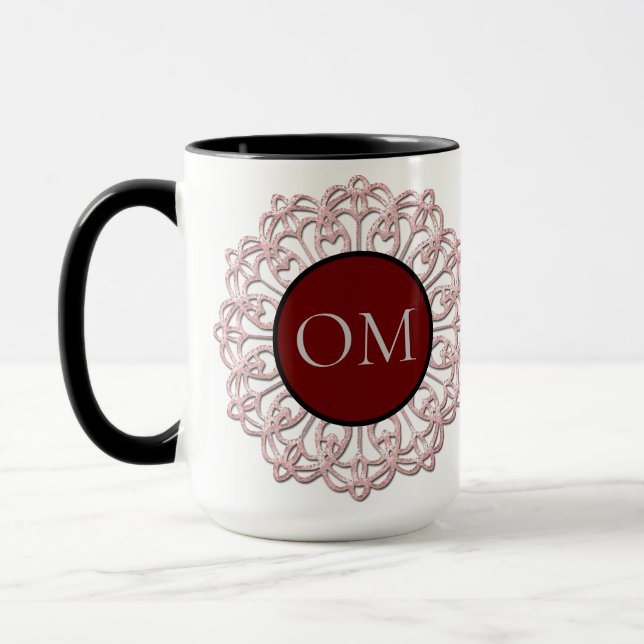 Mug Mandala OM rose pastel (Gauche)