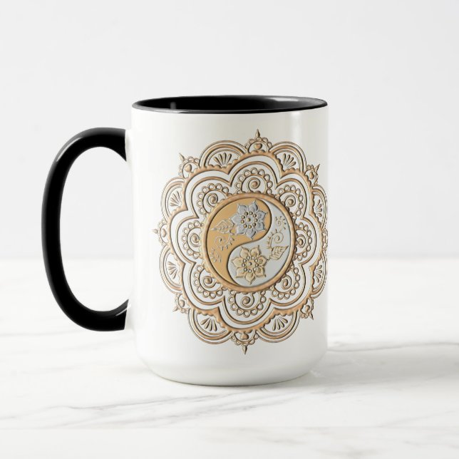 Mug Mandala or et argent (Gauche)