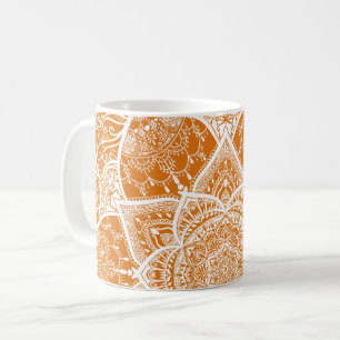 Mug Mandala orange et blanc - Loergann en Citrouille