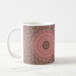 Mug Mandala rond abstrait en motif kaléidoscopique con