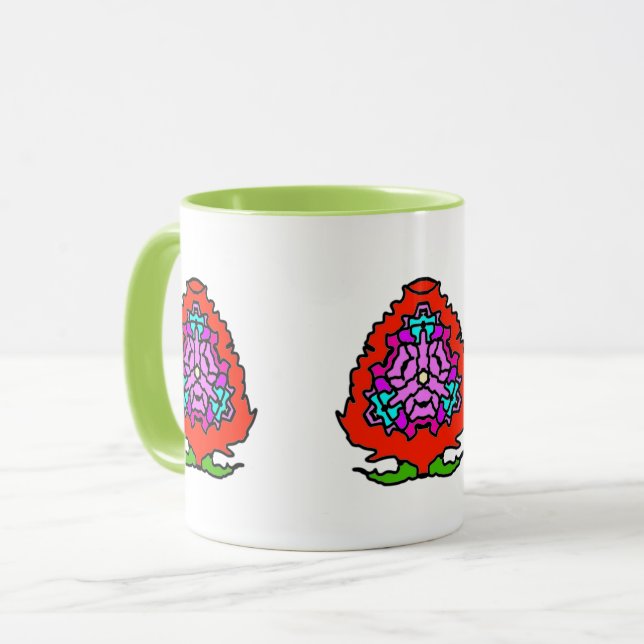 Mug Mandala Rose Vibrante (Devant gauche)